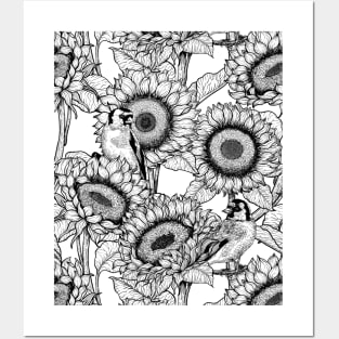 Sunflowers and goldfinches Posters and Art